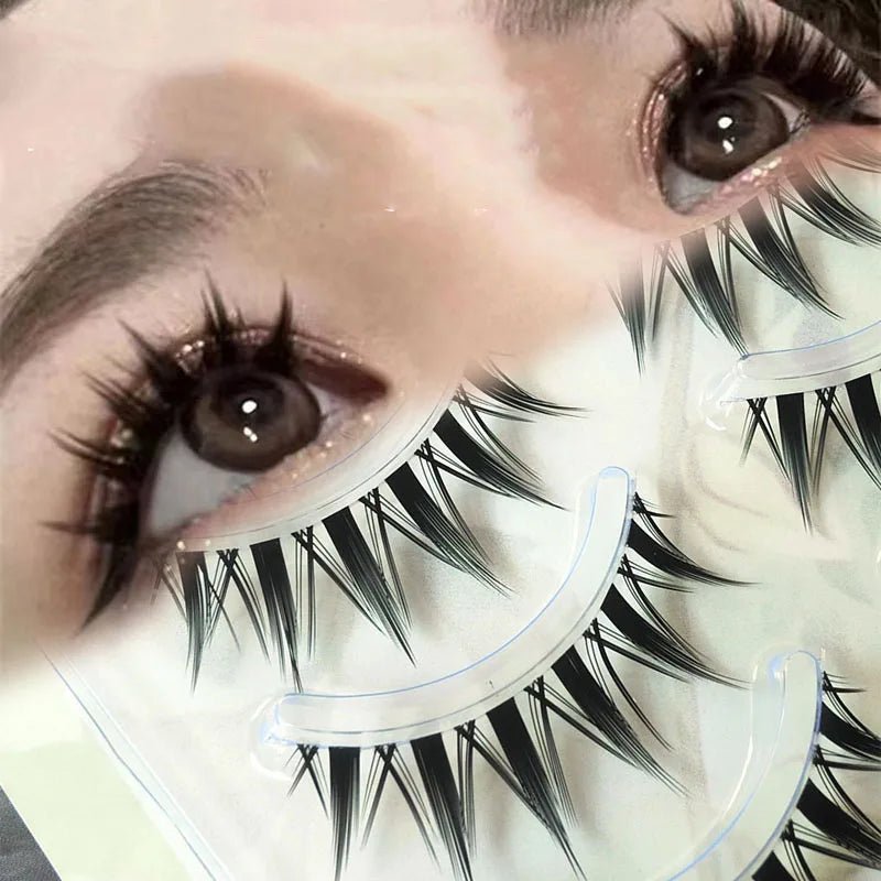 5 Pairs Ultra - Fine Air Lashes — Transparent Band, Japanese - Style Natural Lash Extensions - Mzunye