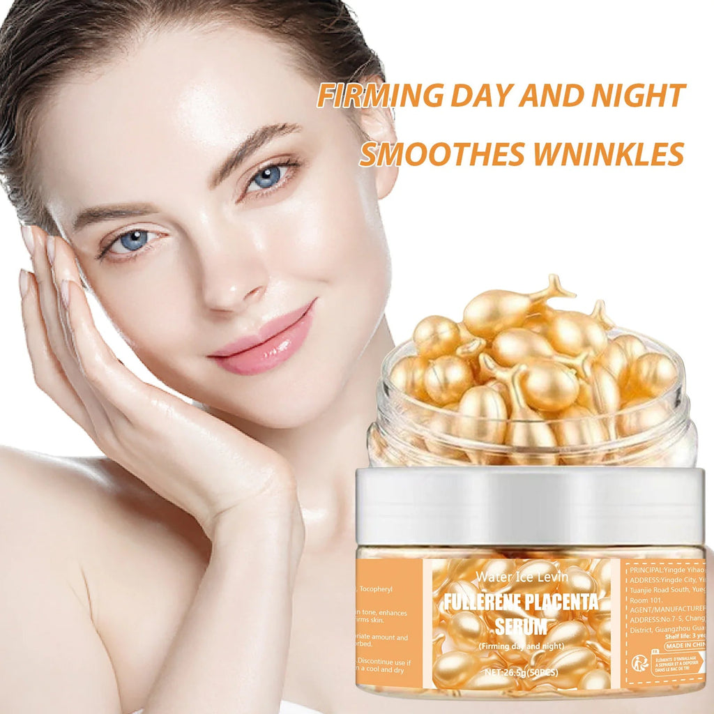50 - Piece Collagen & Hyaluronic Acid Face Capsules Serum | Anti - Acne, Firming, Whitening & Wrinkle Remover - Mzunye