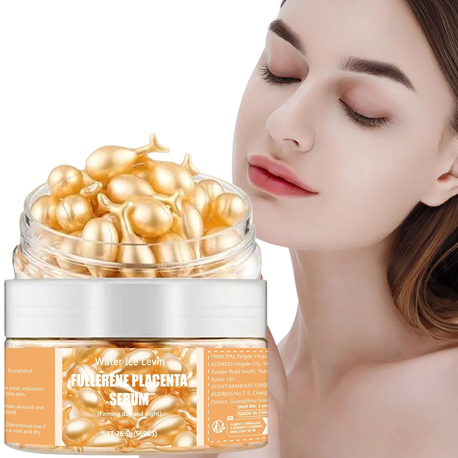 50 - Piece Collagen & Hyaluronic Acid Face Capsules Serum | Anti - Acne, Firming, Whitening & Wrinkle Remover - Mzunye