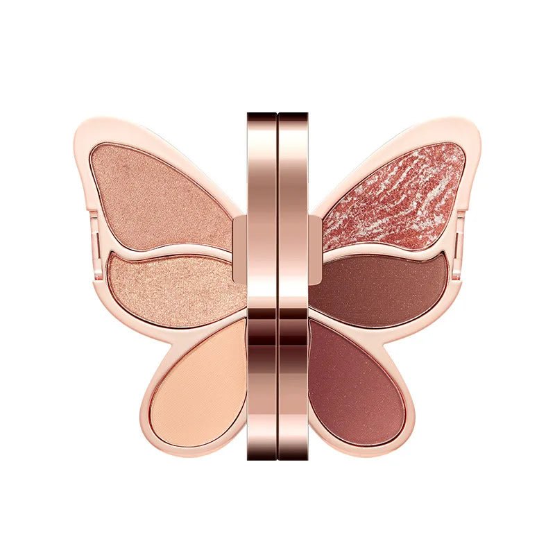 6 Color Eyeshadow Palette — Butterfly Koi Pearl Sequins Glitter Matte Eye Makeup in 4 Designs - Mzunye