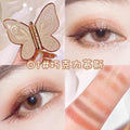 6 Color Eyeshadow Palette — Butterfly Koi Pearl Sequins Glitter Matte Eye Makeup in 4 Designs - Mzunye