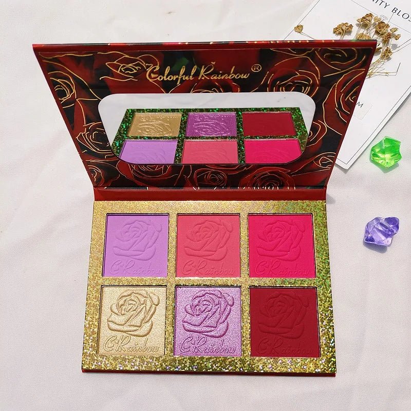 6 - Color Highlight & Blush Palette — Pearlescent Glow, Contour & Eyeshadow - Mzunye