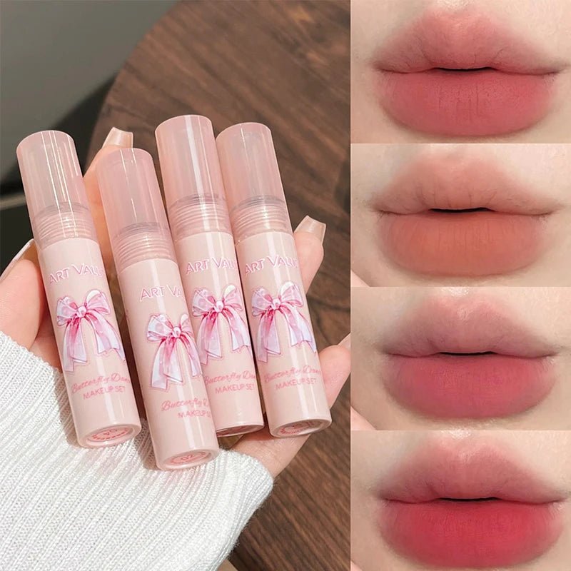 6 - Piece Matte Lip Gift Set — Velvet Lipstick, Lip Gloss & Blush with Necklace - Mzunye