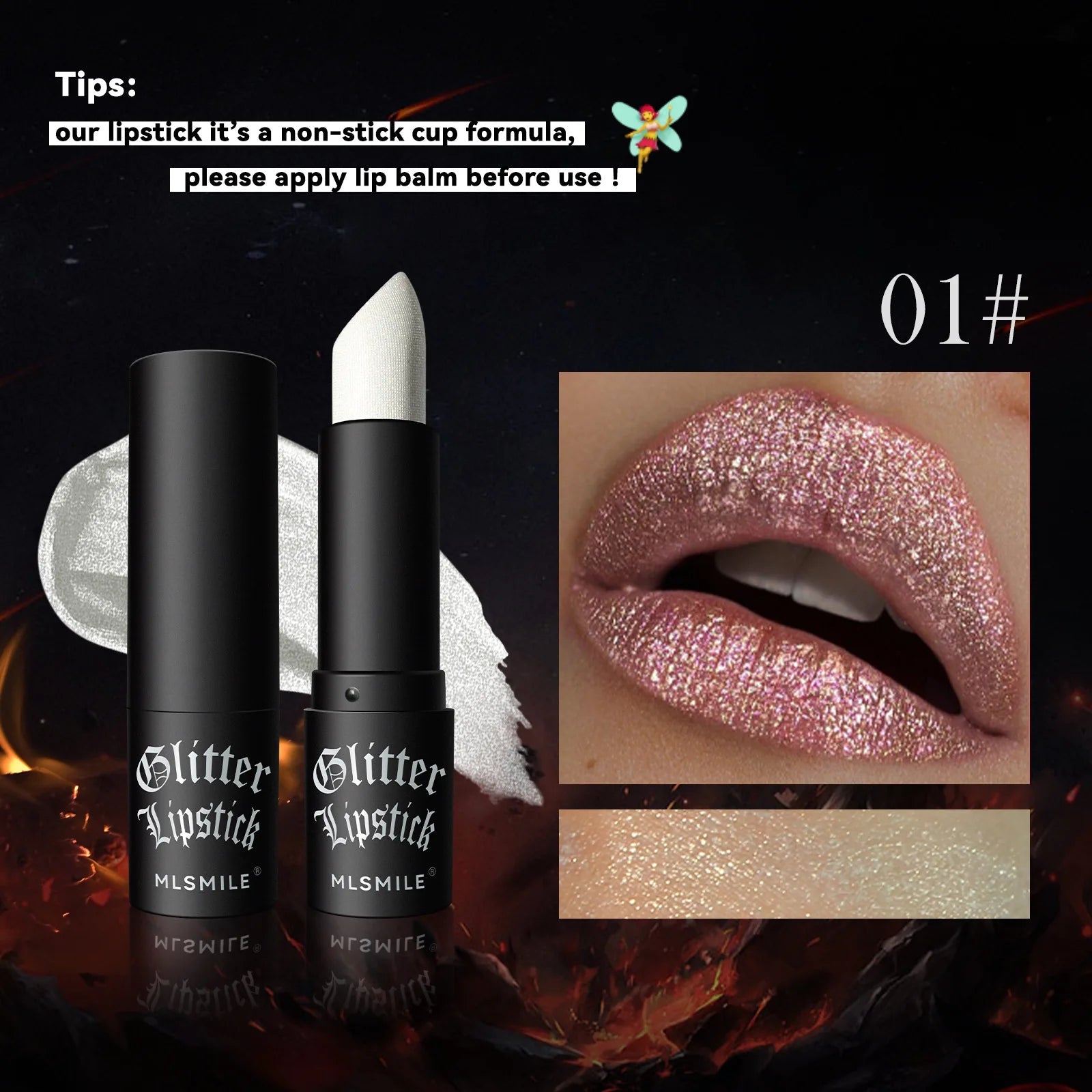 7 Color Glitter Metallic Lipstick — Waterproof Diamond Pearlescent Lip Gloss for Women - Mzunye