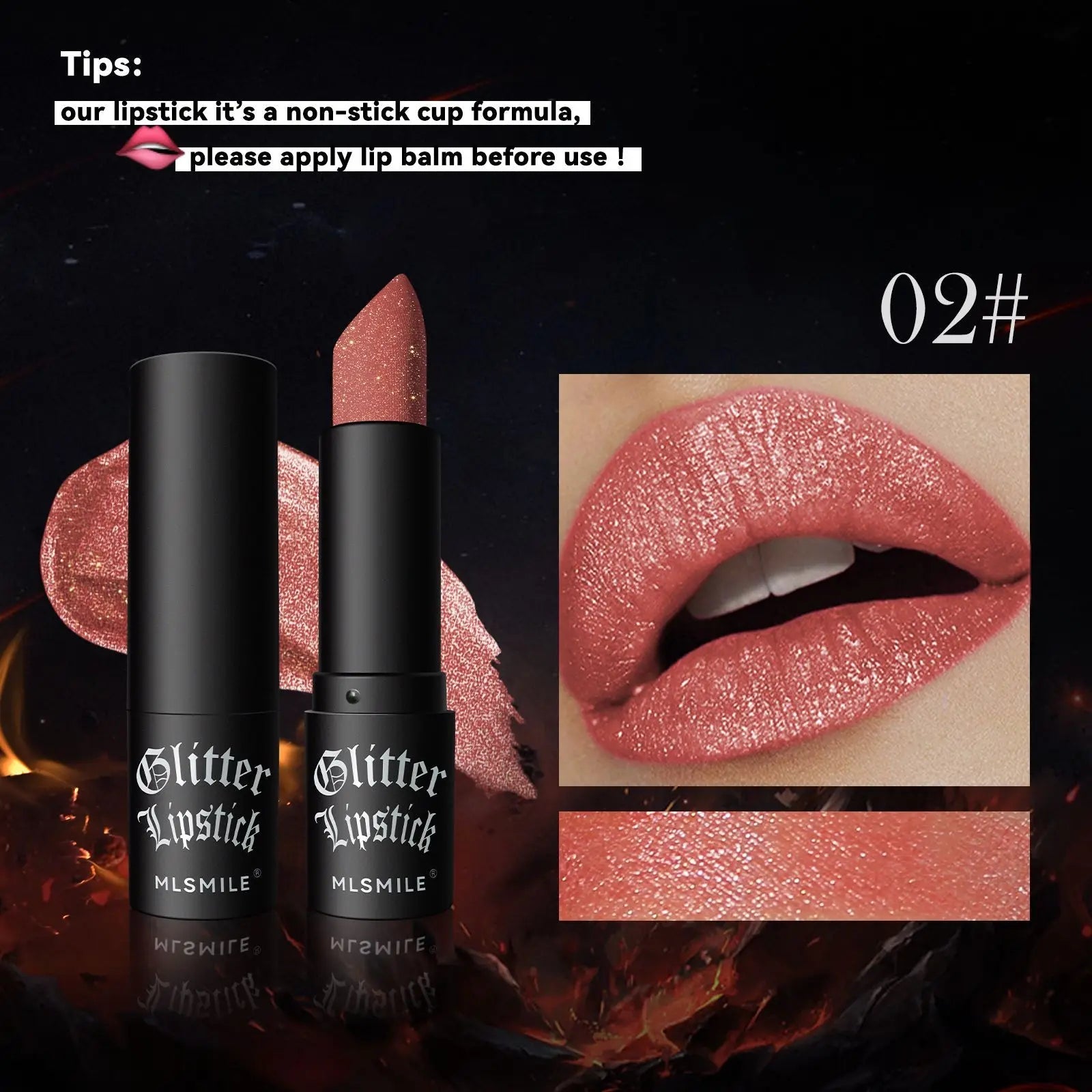 7 Color Glitter Metallic Lipstick — Waterproof Diamond Pearlescent Lip Gloss for Women - Mzunye
