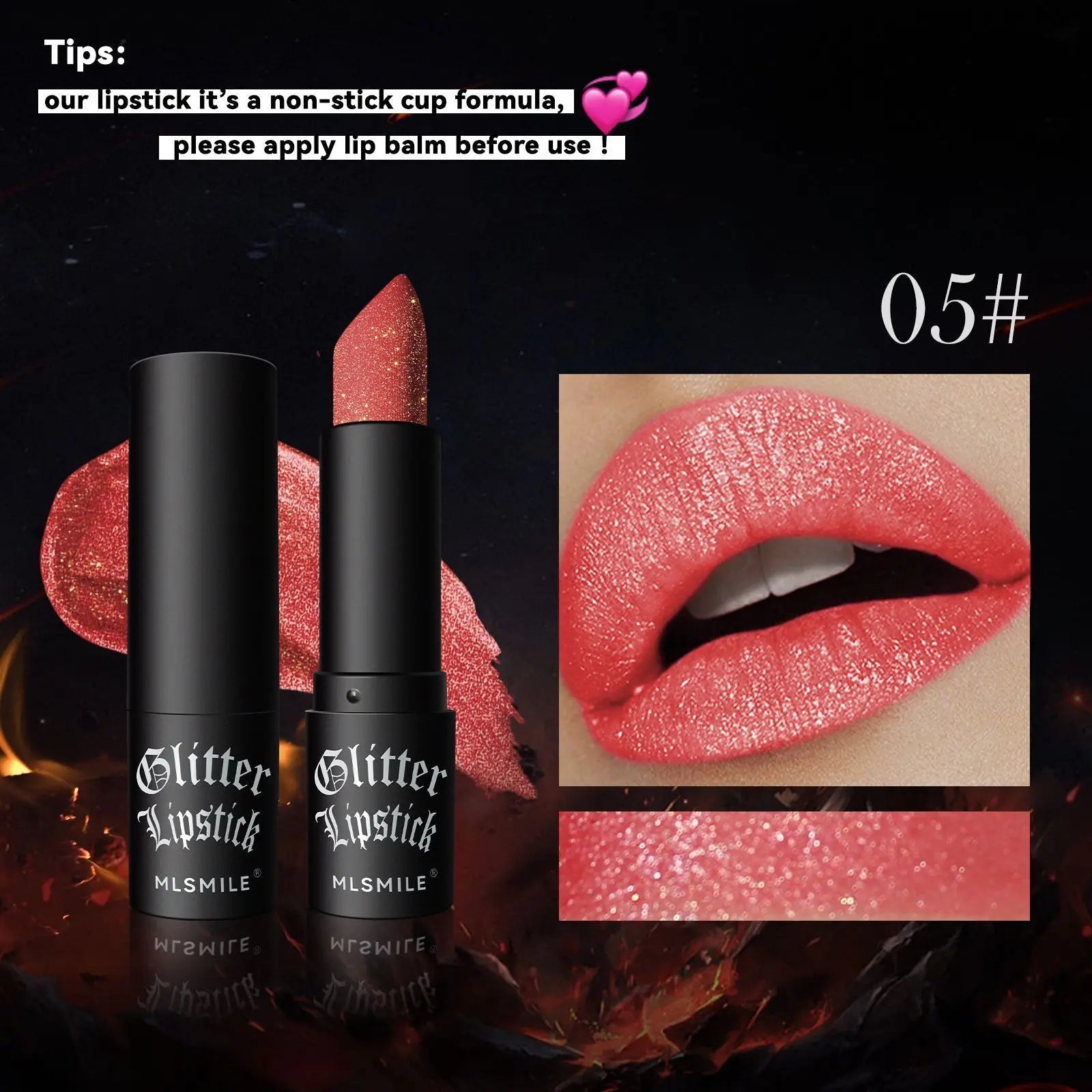 7 Color Glitter Metallic Lipstick — Waterproof Diamond Pearlescent Lip Gloss for Women - Mzunye