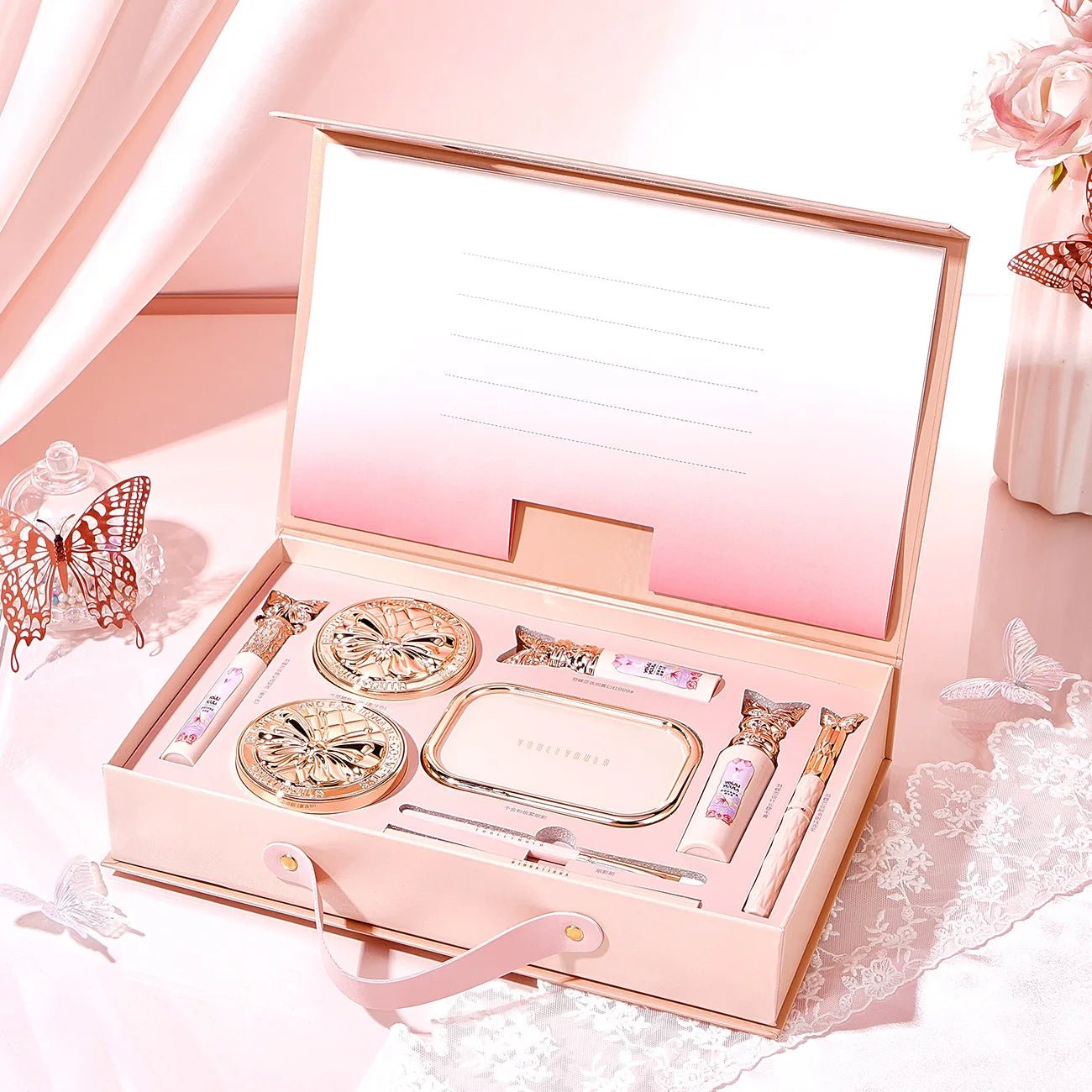 9 - Piece Full Face Makeup Gift Box — Lipstick, Eyeshadow, BB Cream & More - Mzunye