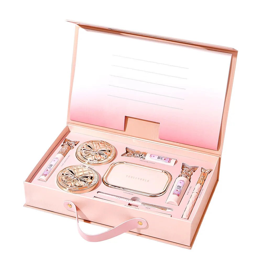 9 - Piece Full Face Makeup Gift Box — Lipstick, Eyeshadow, BB Cream & More - Mzunye