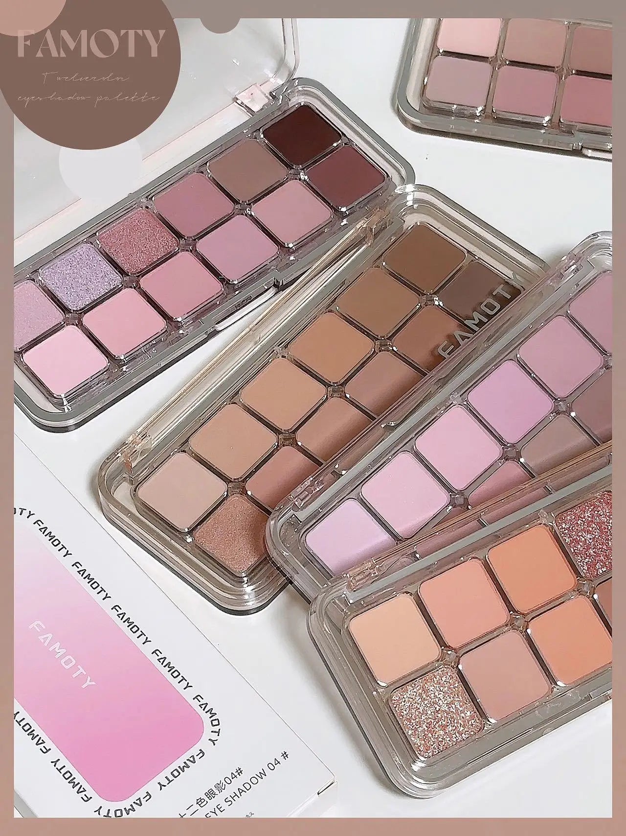 12-Color Matte Eyeshadow Palette — Tea & Apricot Earth Tones Daily Glam