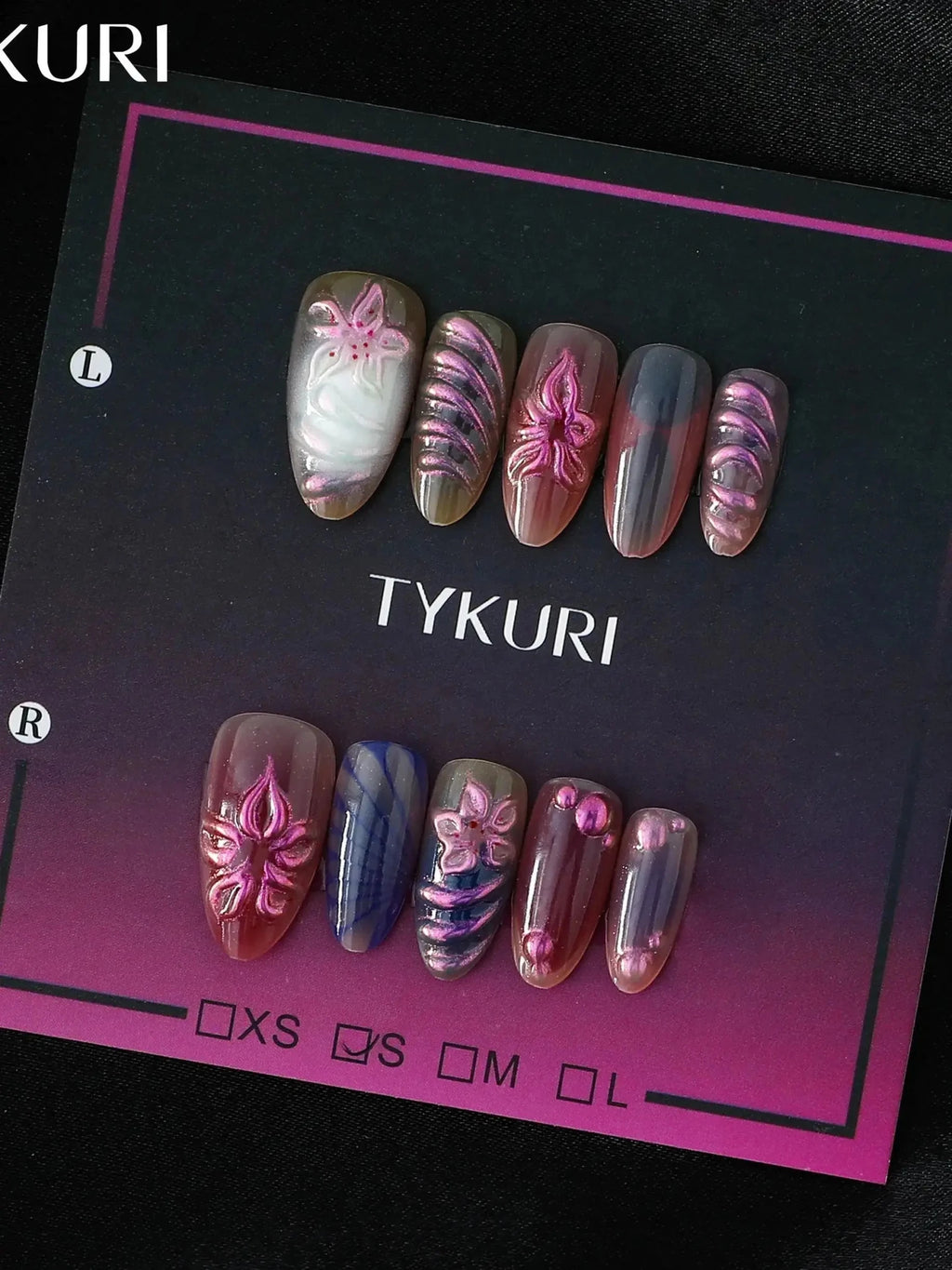 Almond Press - On Nails — Elegant Purple French Style Set with Tool Kit (XS–L) - Mzunye