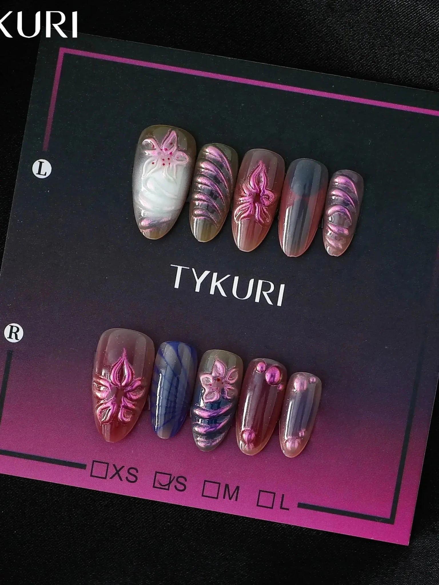 Almond Press - On Nails — Elegant Purple French Style Set with Tool Kit (XS–L) - Mzunye