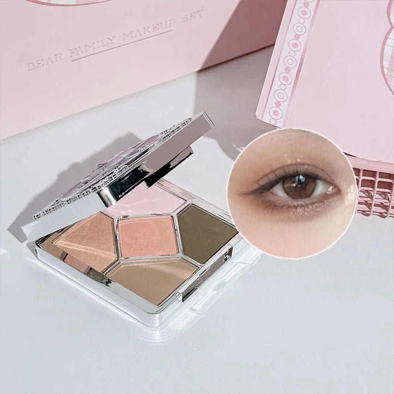 ART VALUE 7 - Piece Makeup Gift Set — Lip Mud, Blush, Eyeshadow Palette & Necklace - Mzunye