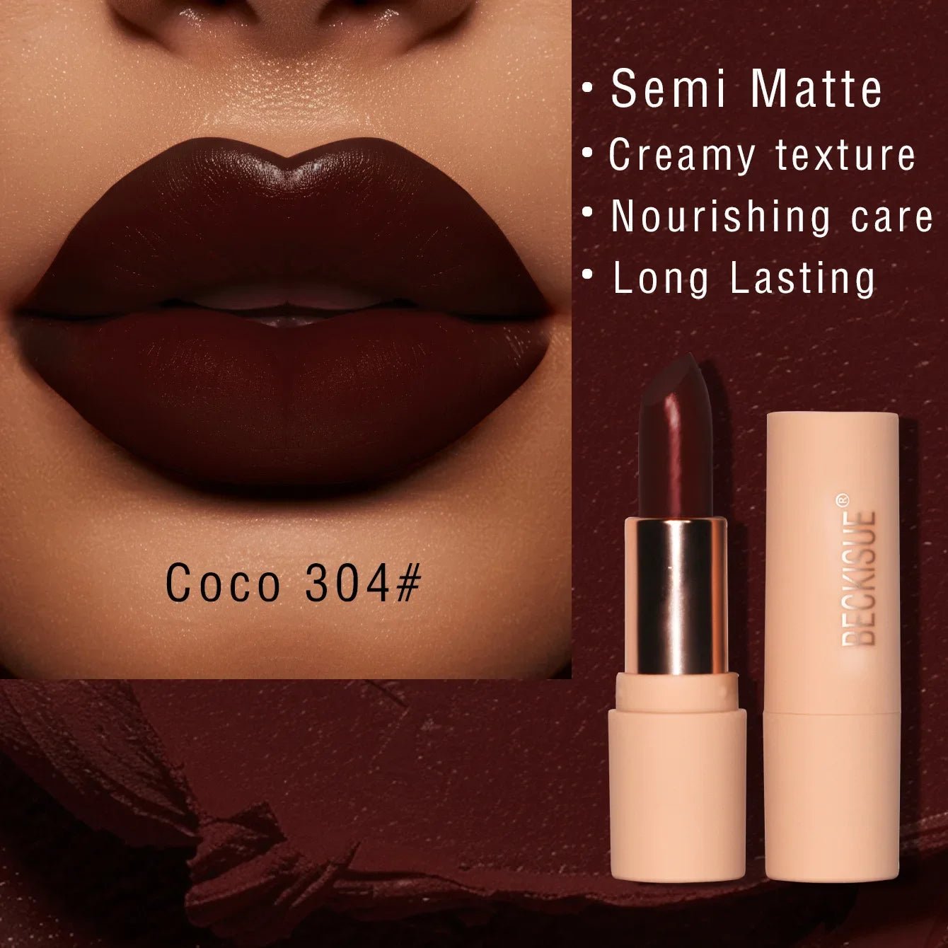 Bare Matte Silky Lipstick — Long - Lasting Waterproof Glossy Finish in 4 Shades - Mzunye