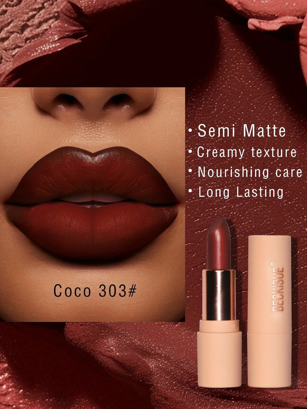 Bare Matte Silky Lipstick — Long - Lasting Waterproof Glossy Finish in 4 Shades - Mzunye