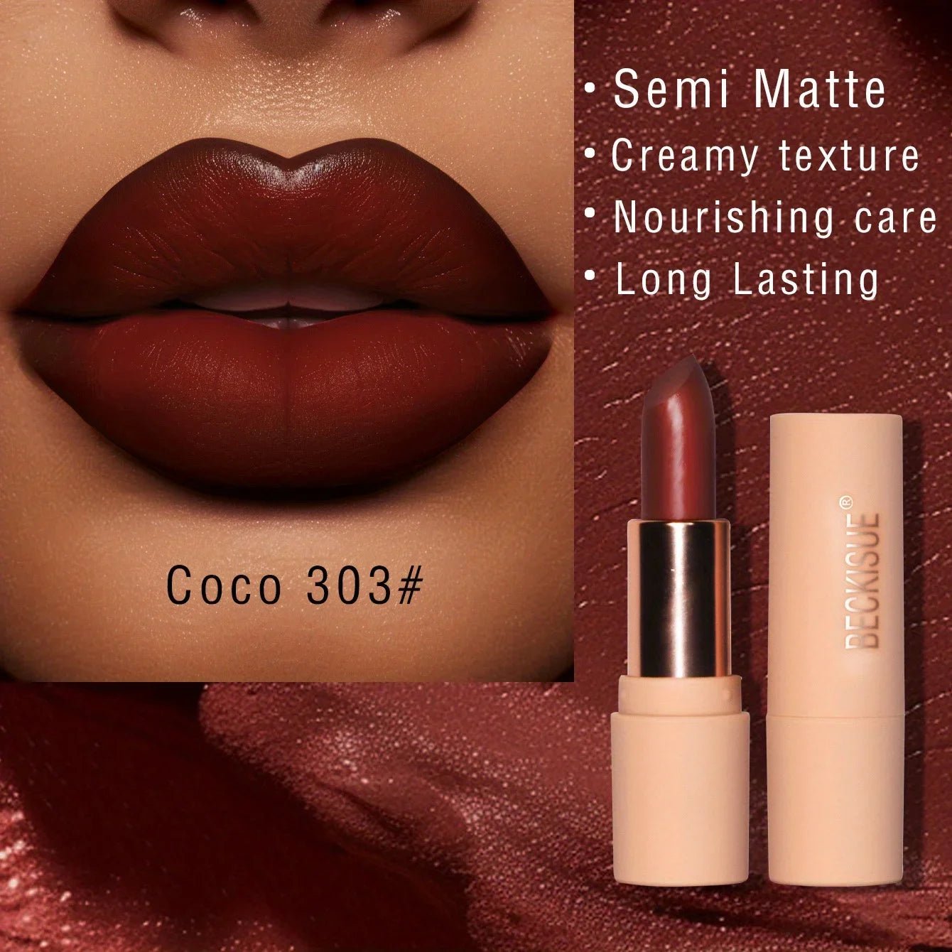 Bare Matte Silky Lipstick — Long - Lasting Waterproof Glossy Finish in 4 Shades - Mzunye