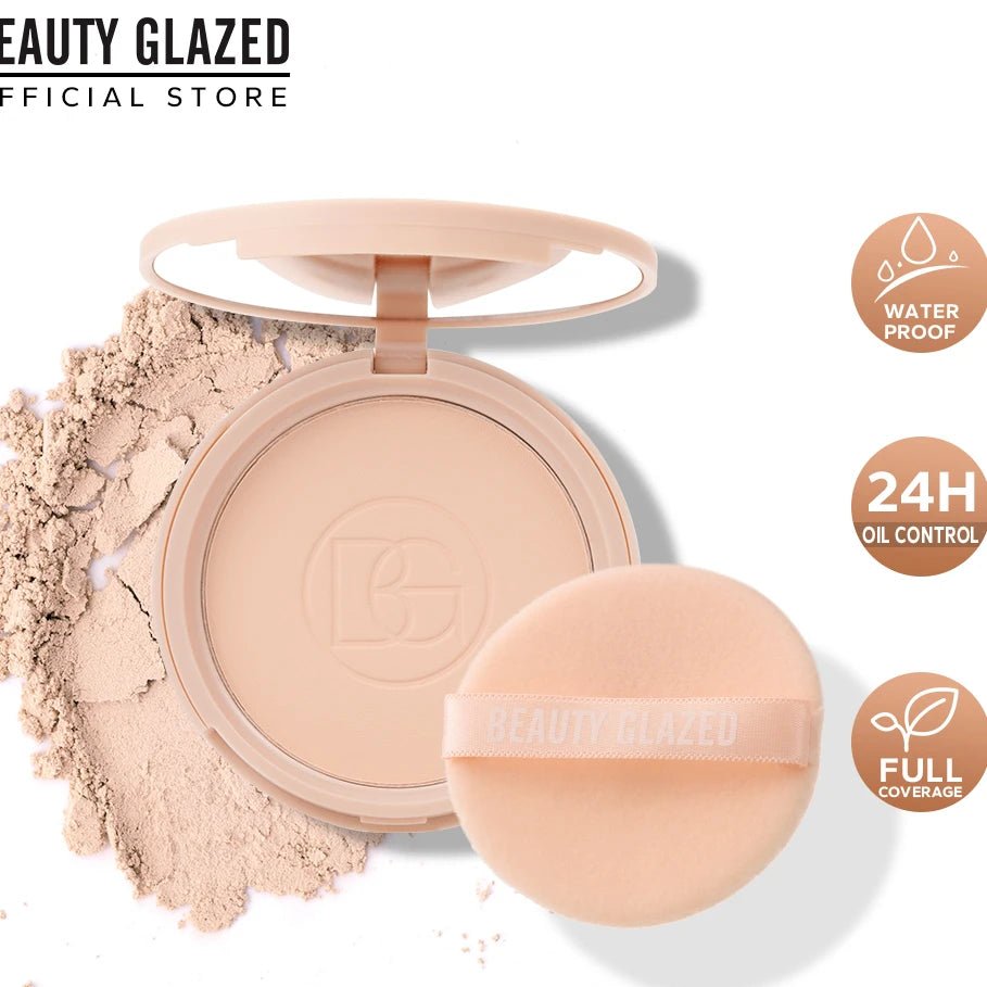 BEAUTY GLAZED Matte Face Powder – Oil Control Long - Lasting Setting Powder with Mirror - Mzunye