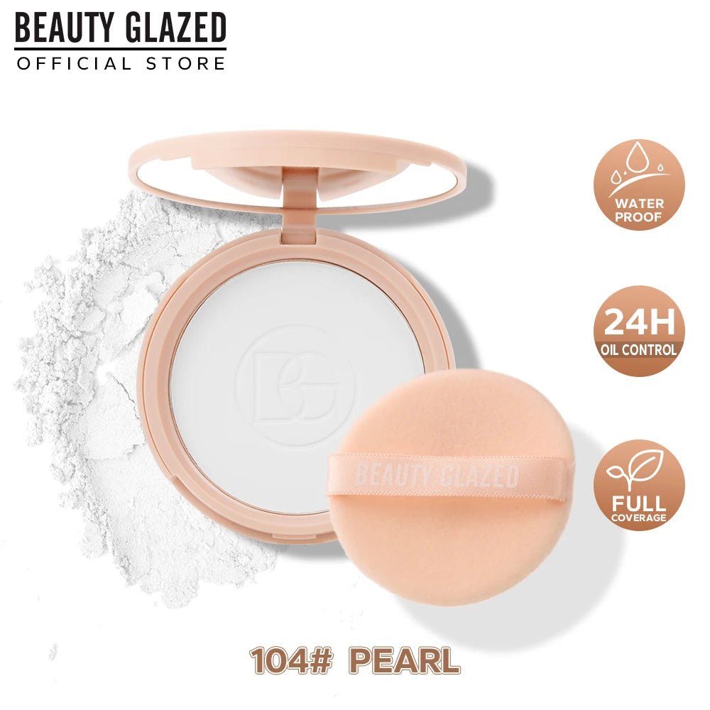 BEAUTY GLAZED Matte Face Powder – Oil Control Long - Lasting Setting Powder with Mirror - Mzunye