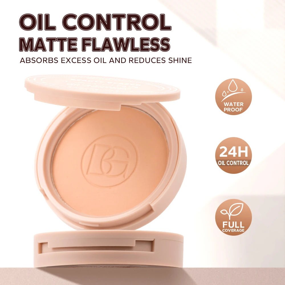 BEAUTY GLAZED Matte Face Powder – Oil Control Long - Lasting Setting Powder with Mirror - Mzunye