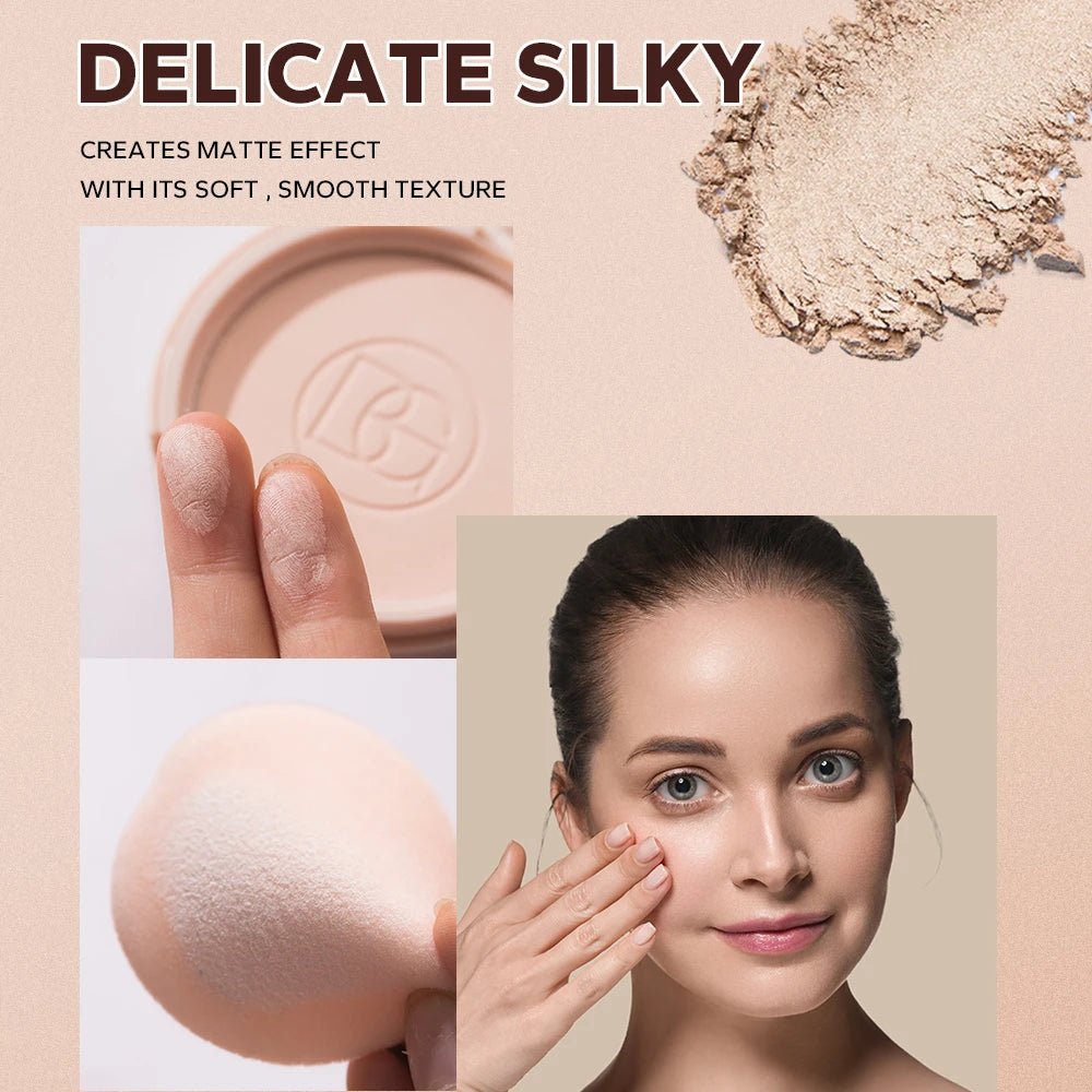 BEAUTY GLAZED Matte Face Powder – Oil Control Long - Lasting Setting Powder with Mirror - Mzunye