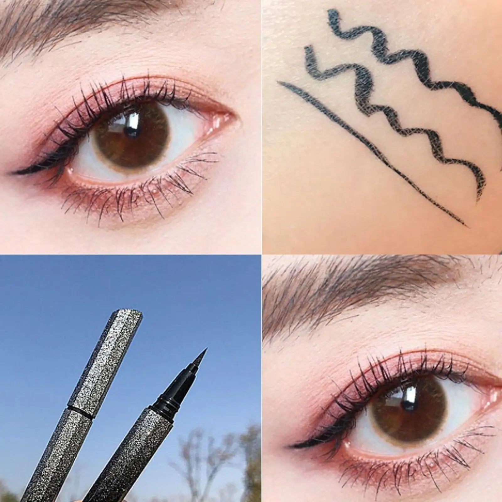 Black Liquid Eyeliner Pen — Waterproof, Quick - Dry, Precision Tip & Long - Lasting - Mzunye