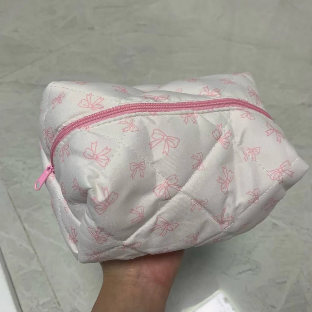 Bow Cosmetic Bag – Floral Makeup & Skincare Travel Organizer - Mzunye