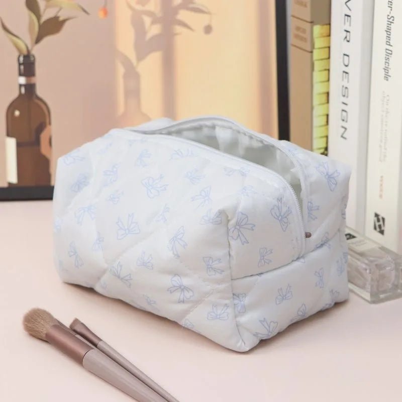 Bow Cosmetic Bag – Floral Makeup & Skincare Travel Organizer - Mzunye