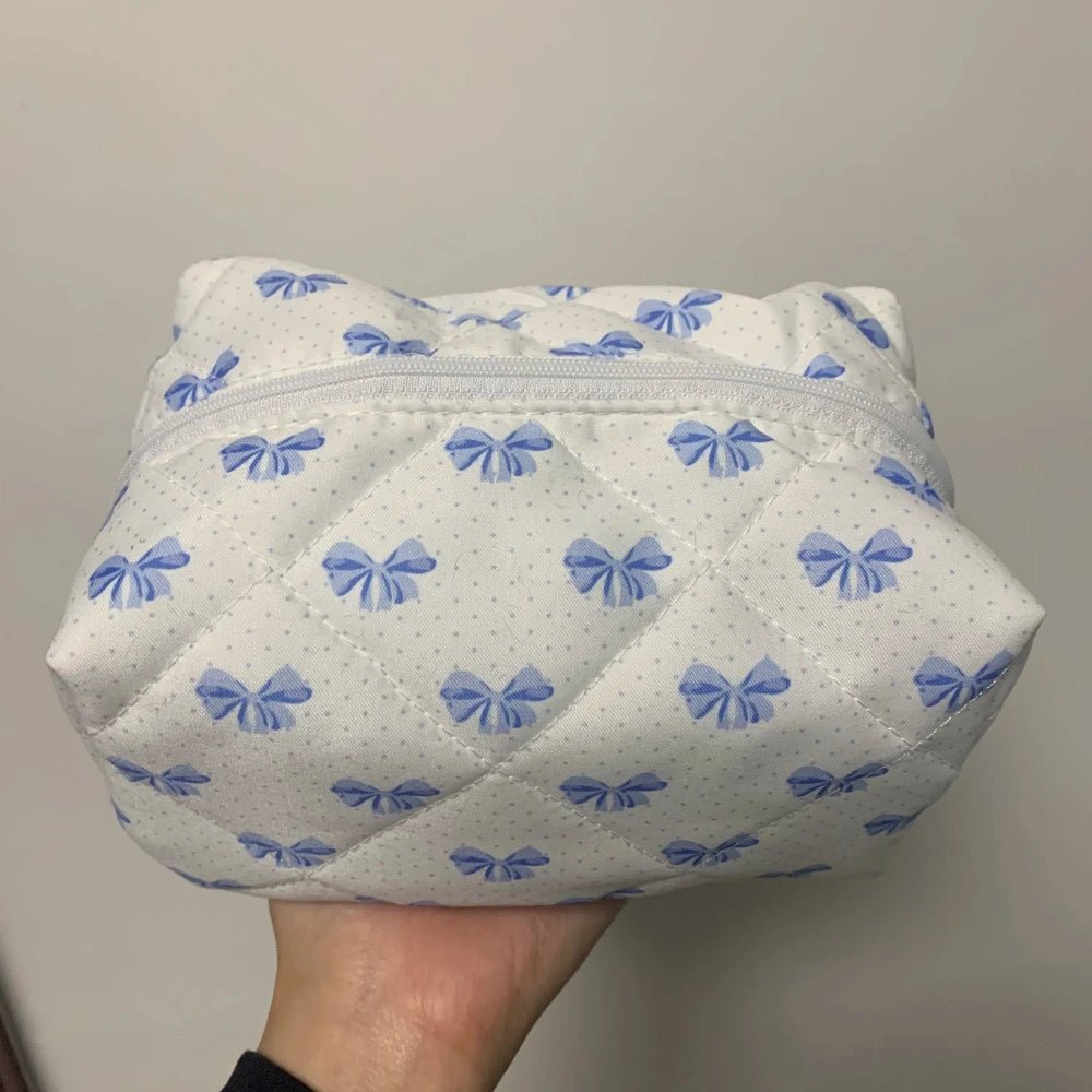 Bow Cosmetic Bag – Floral Makeup & Skincare Travel Organizer - Mzunye