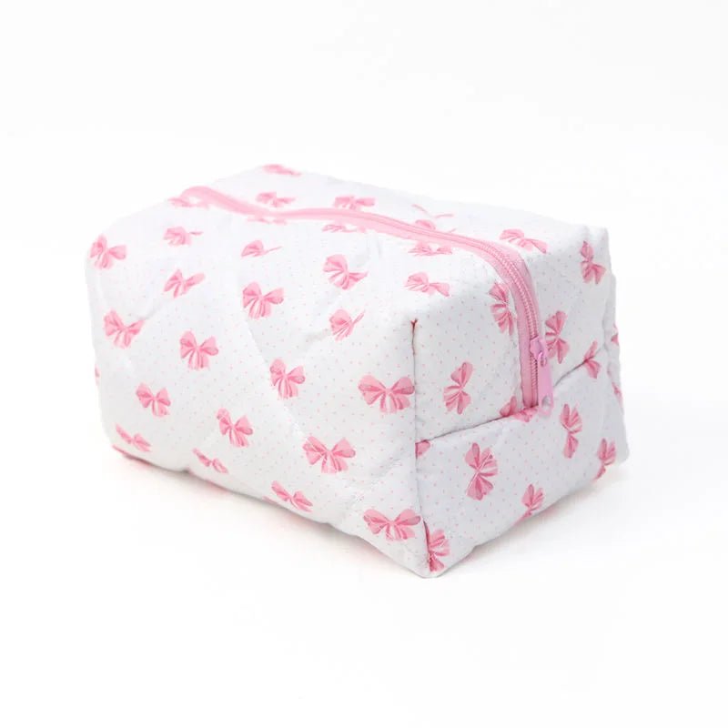 Bow Cosmetic Bag – Floral Makeup & Skincare Travel Organizer - Mzunye
