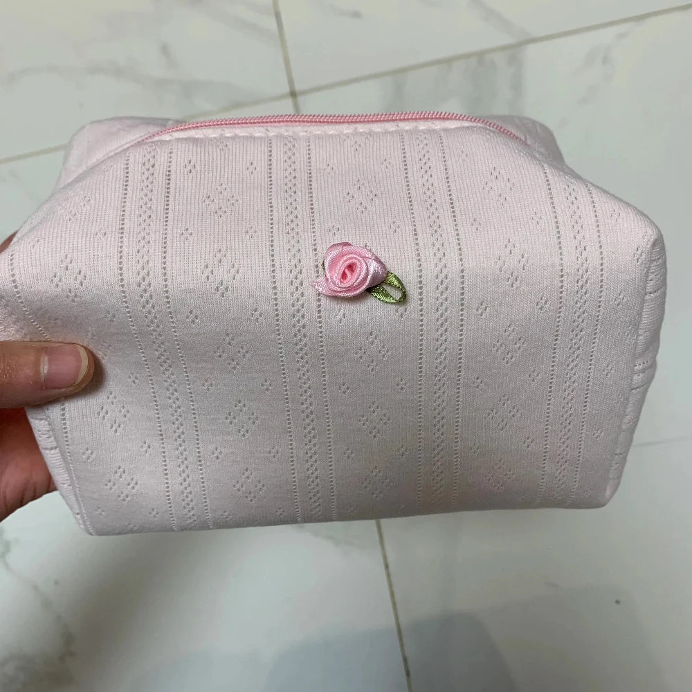 Bow Cosmetic Bag – Floral Makeup & Skincare Travel Organizer - Mzunye