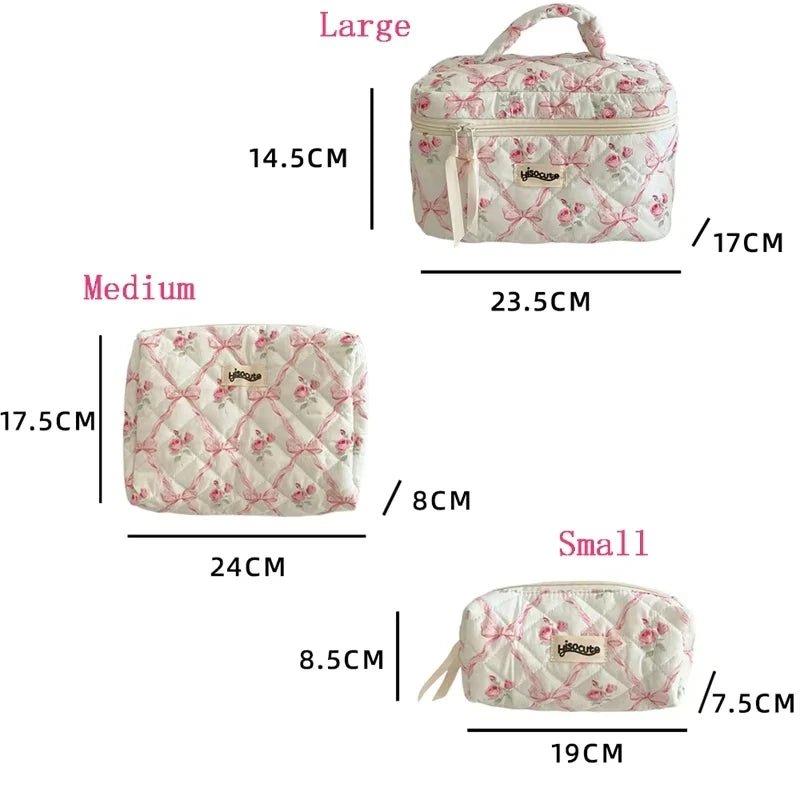 Bow Flower Makeup Bag – Large Capacity Cosmetic Organizer - Mzunye