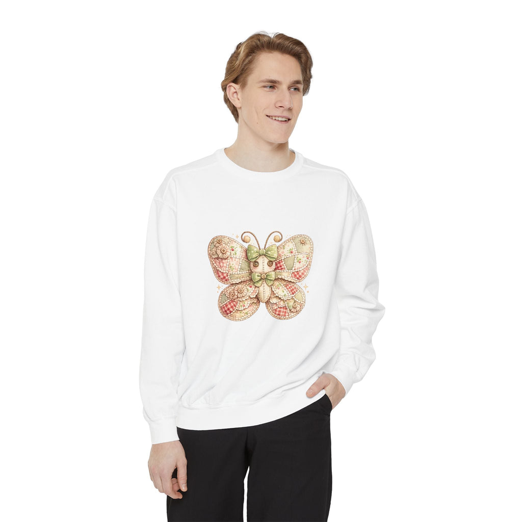 Butterfly Blossom Sweatshirt — Floral Vintage Moth Graphic with "BLOSSOM MZUNYE" Back Print - Mzunye