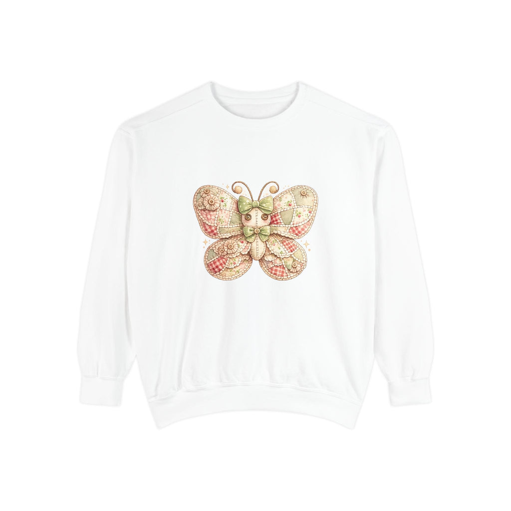 Butterfly Blossom Sweatshirt — Floral Vintage Moth Graphic with "BLOSSOM MZUNYE" Back Print - Mzunye