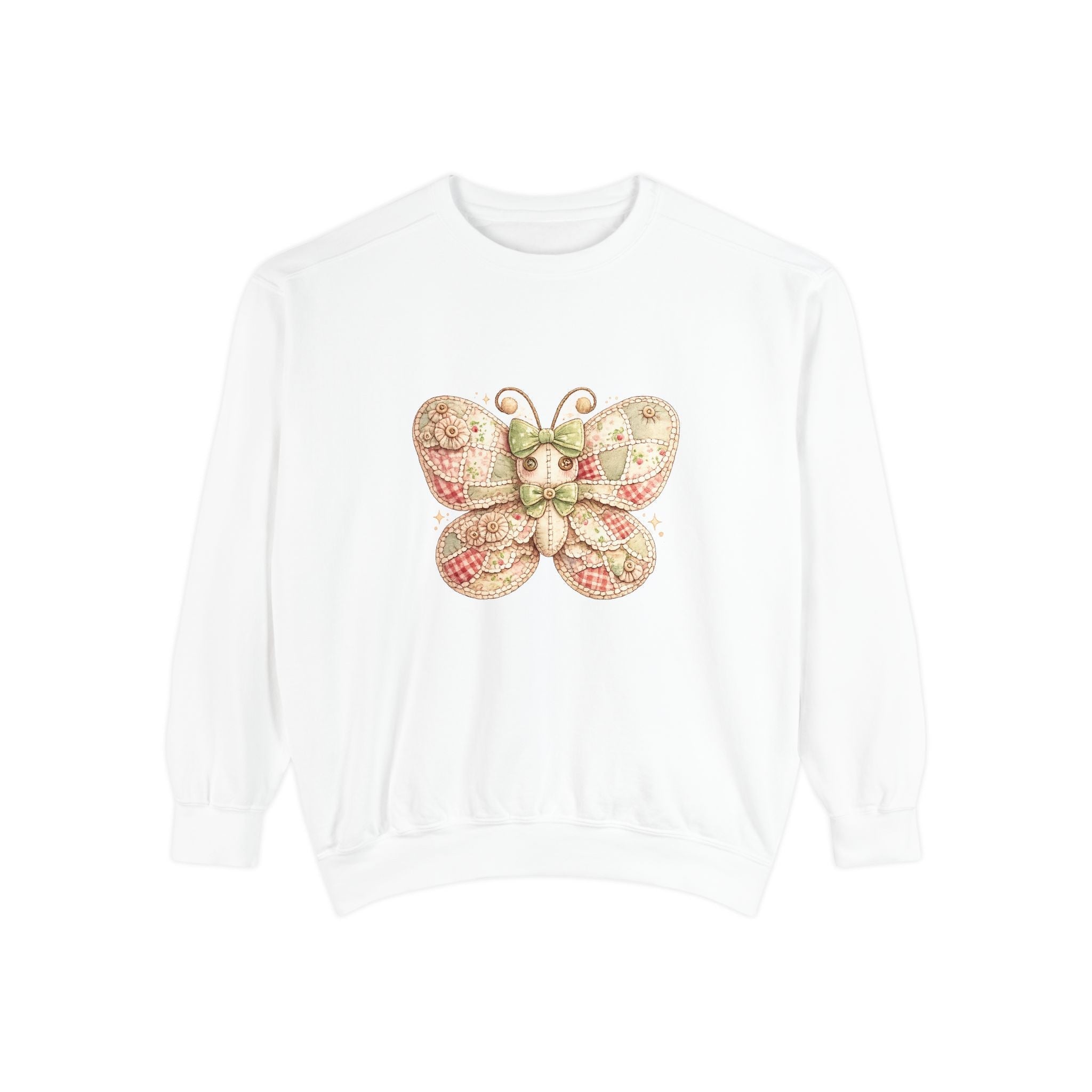 Butterfly Blossom Sweatshirt — Floral Vintage Moth Graphic with "BLOSSOM MZUNYE" Back Print - Mzunye