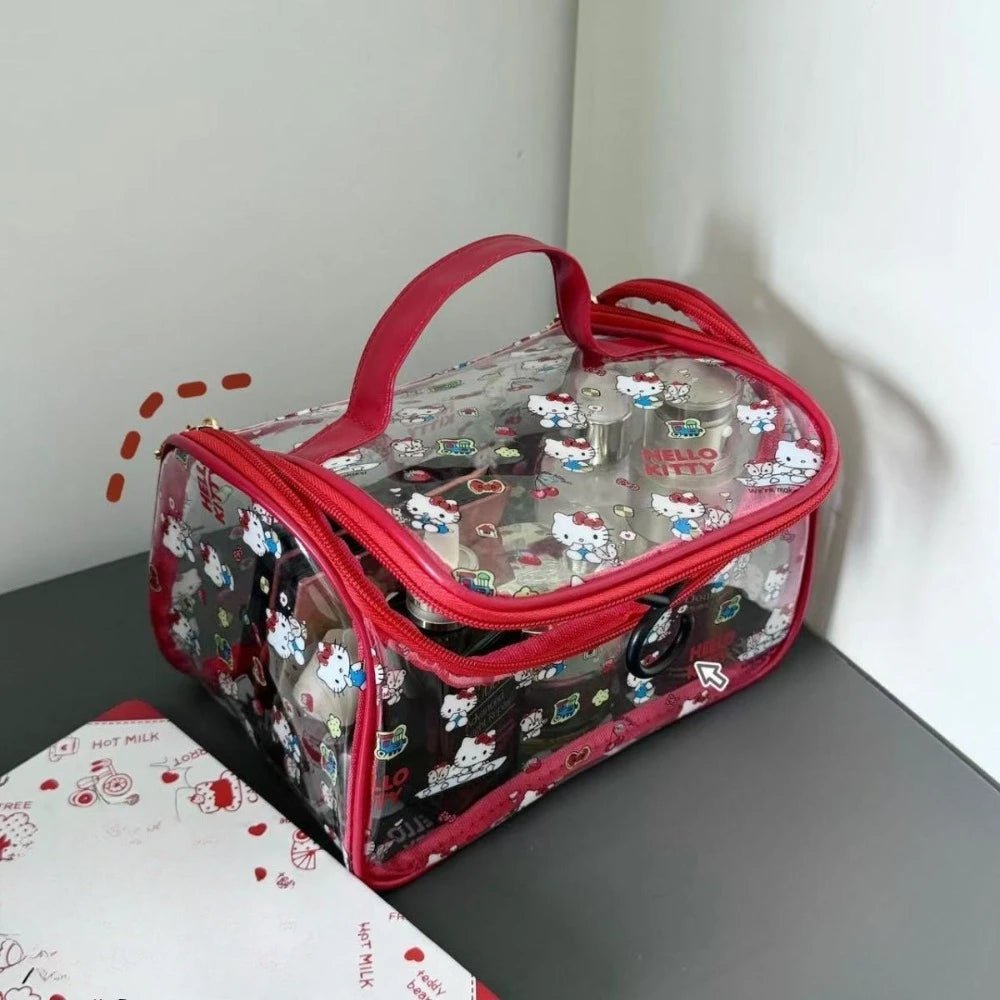 Cartoon Transparent Travel Cosmetic Bag – Portable Makeup & Toiletry Organizer - Mzunye