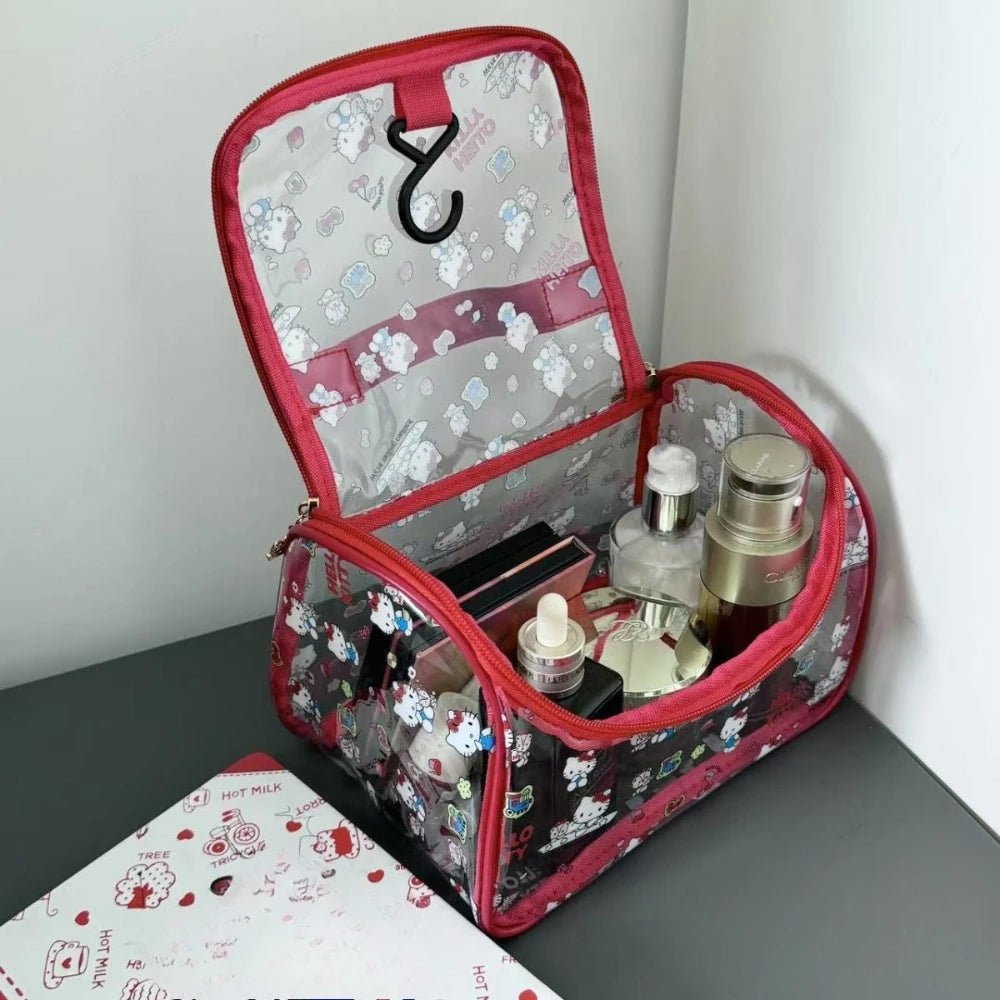 Cartoon Transparent Travel Cosmetic Bag – Portable Makeup & Toiletry Organizer - Mzunye