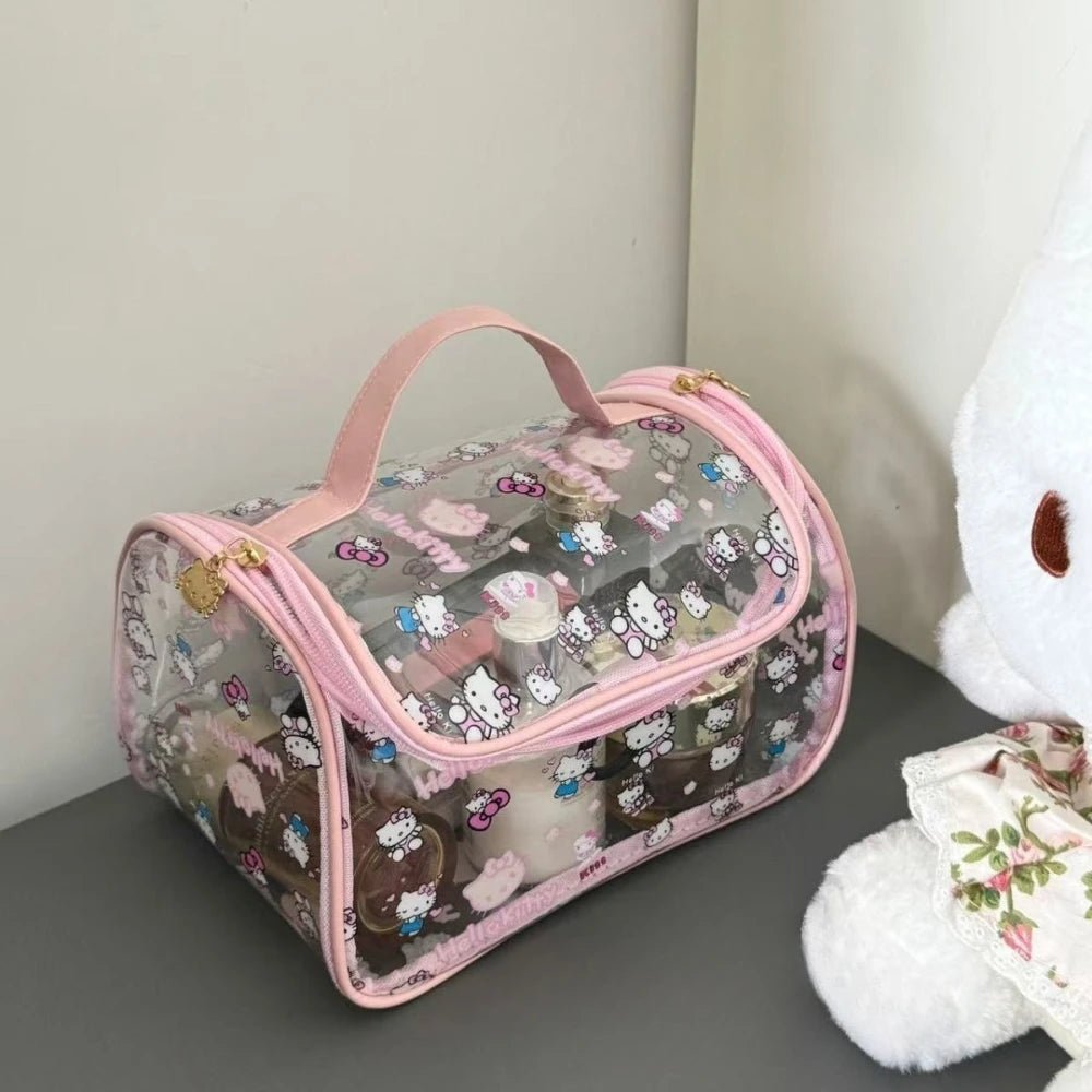 Cartoon Transparent Travel Cosmetic Bag – Portable Makeup & Toiletry Organizer - Mzunye