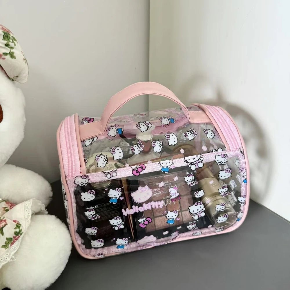 Cartoon Transparent Travel Cosmetic Bag – Portable Makeup & Toiletry Organizer - Mzunye