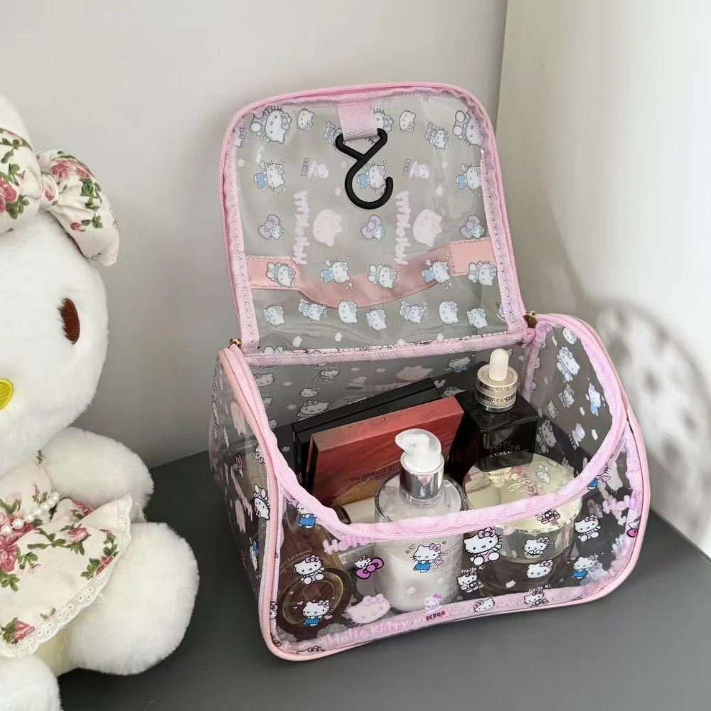 Cartoon Transparent Travel Cosmetic Bag – Portable Makeup & Toiletry Organizer - Mzunye