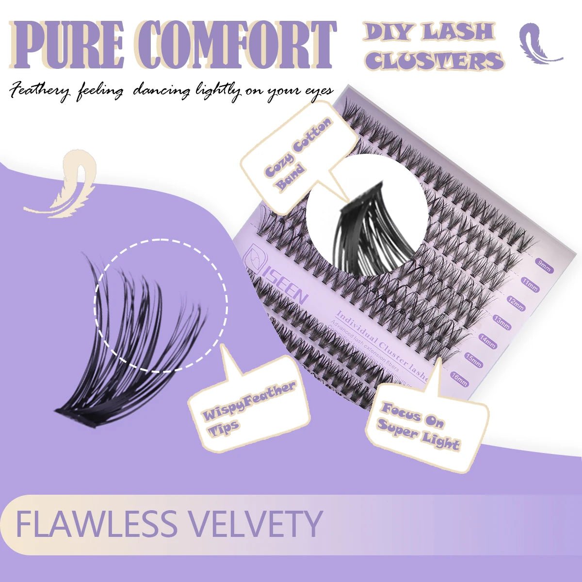 Cat Eye Lash Clusters — Individual Mixed Length DIY Eyelash Extensions - Mzunye