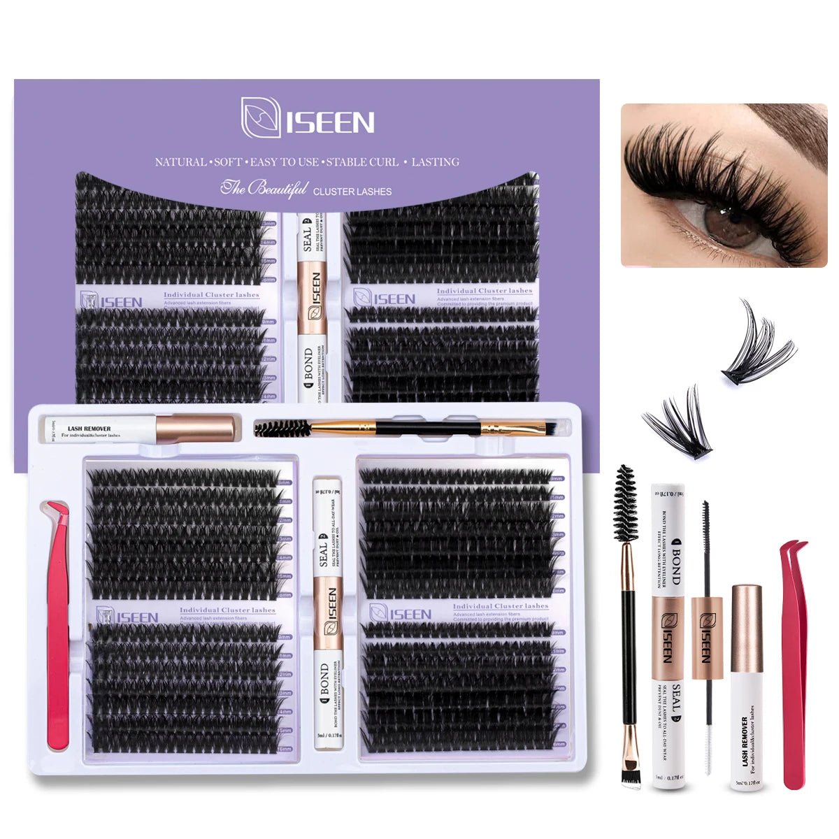 Cat Eye Lash Clusters — Individual Mixed Length DIY Eyelash Extensions - Mzunye