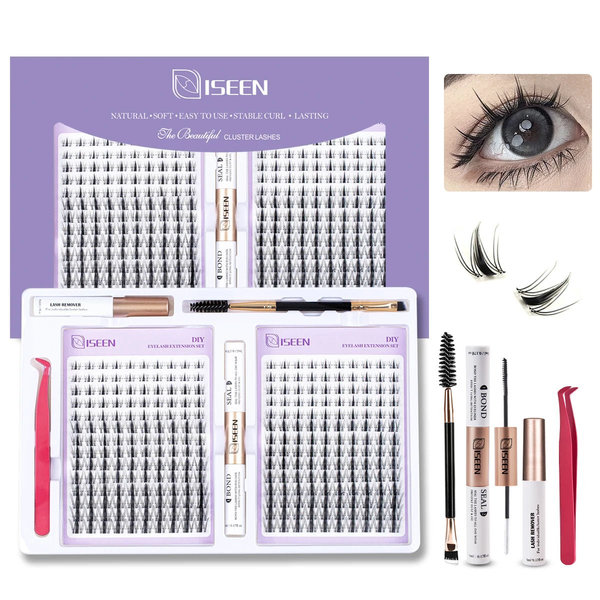 Cat Eye Lash Clusters — Individual Mixed Length DIY Eyelash Extensions - Mzunye