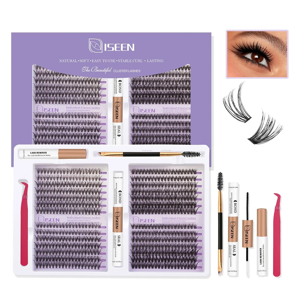 Cat Eye Lash Clusters — Individual Mixed Length DIY Eyelash Extensions - Mzunye