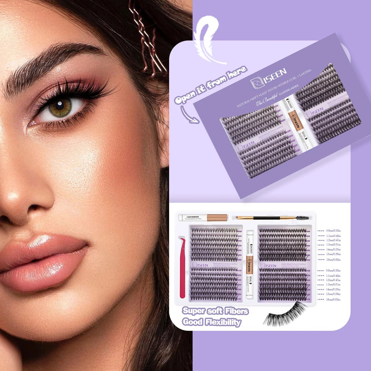 Cat Eye Lash Clusters — Individual Mixed Length DIY Eyelash Extensions - Mzunye