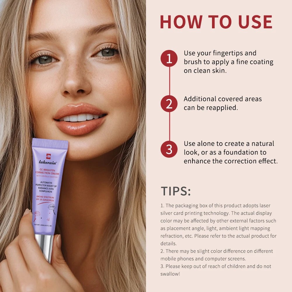 Centella Colour - Changing CC Cream — Korean Skincare Formula, Full Coverage & Brightening - Mzunye
