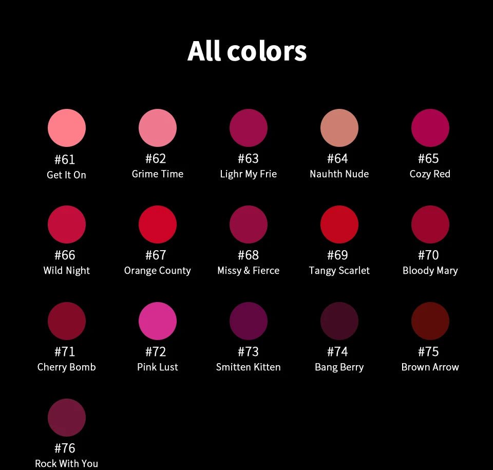 CHARMACY 16 Colors Waterproof Velvet Lipstick — Long-Lasting Matte Lip Makeup | Mzunye