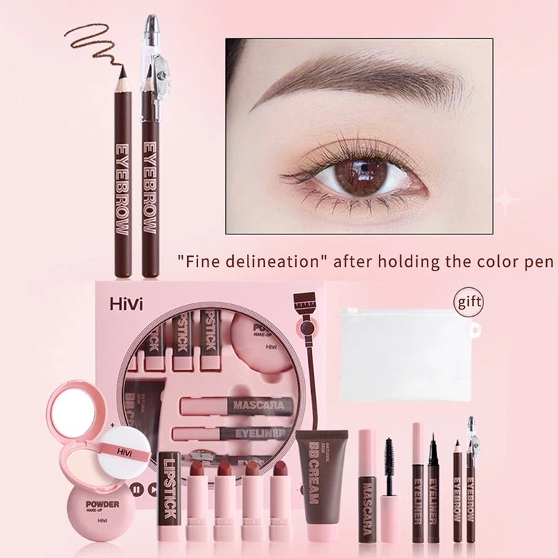 Christmas Makeup Gift Set — 9 Lipsticks, BB Cream, Mascara, Eyeliner & More - Mzunye