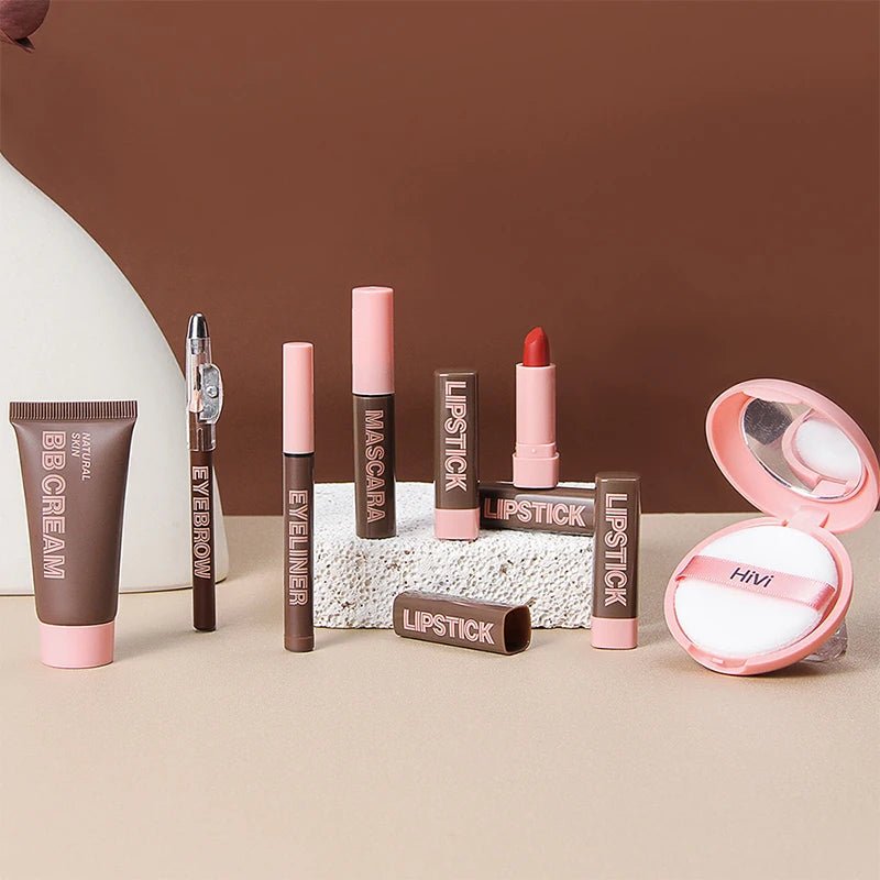 Christmas Makeup Gift Set — 9 Lipsticks, BB Cream, Mascara, Eyeliner & More - Mzunye
