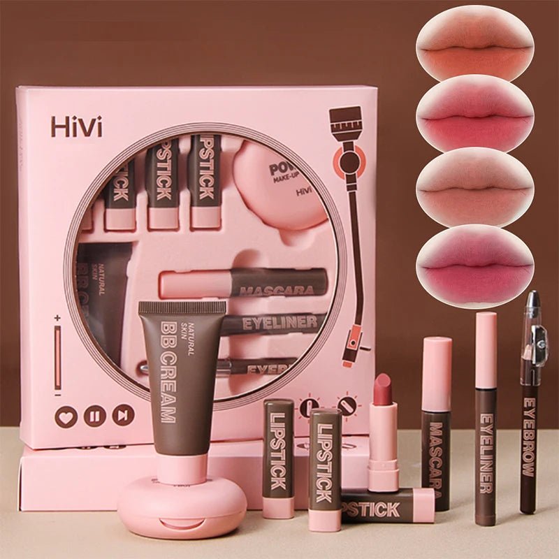 Christmas Makeup Gift Set — 9 Lipsticks, BB Cream, Mascara, Eyeliner & More - Mzunye