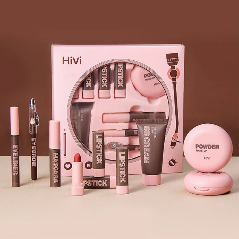 Christmas Makeup Gift Set — 9 Lipsticks, BB Cream, Mascara, Eyeliner & More - Mzunye