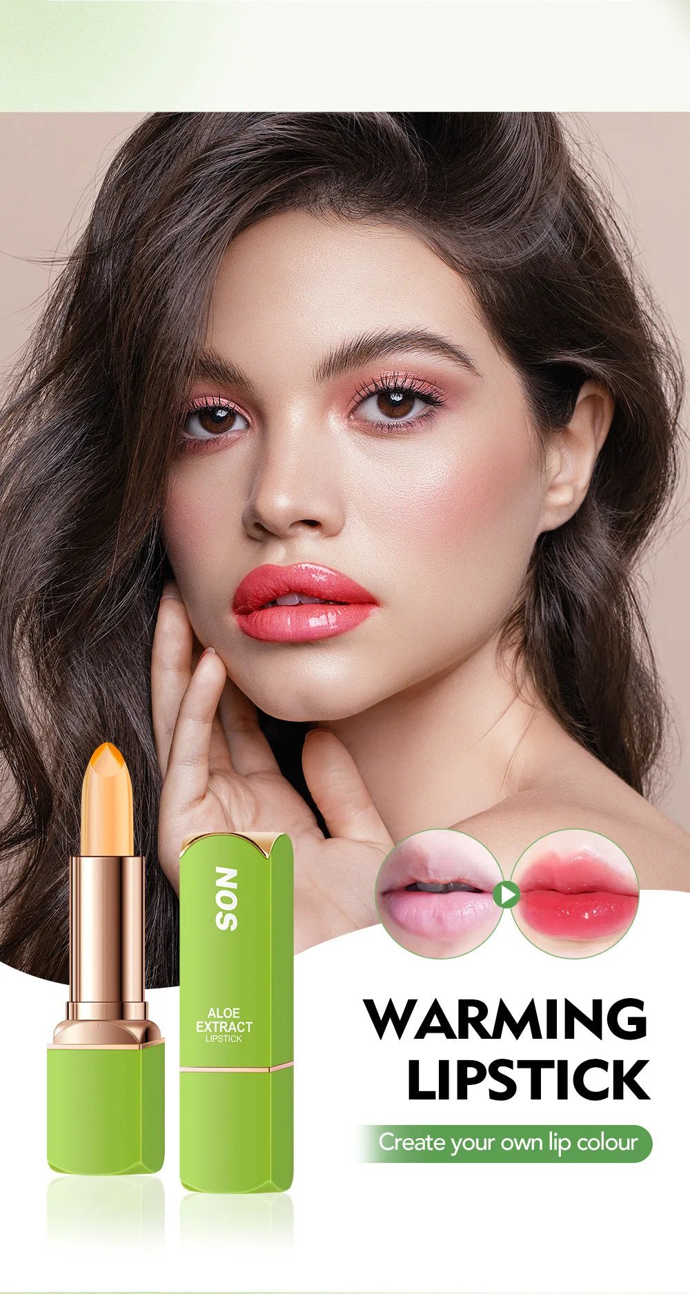 Colorful Natural Lip Gloss Lipstick — Waterproof Long - Lasting Non - Smudge Moisturizing Female Makeup in 6 Shades - Mzunye